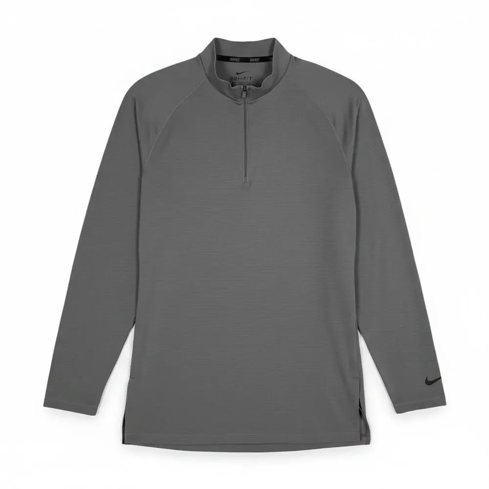 NIKE Men's DRI-FIT Pullover 1/4 ZIP Solid Gray Size SMALL